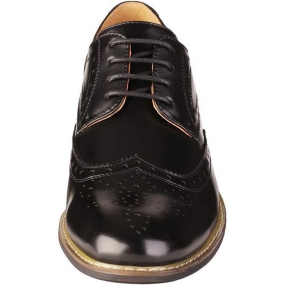 Men's Prince Classic Modern Formal Oxford Wingtip Lace Up Dress Shoes - Picture 3 of 9